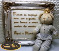 Quadro GG com frase e Urso M